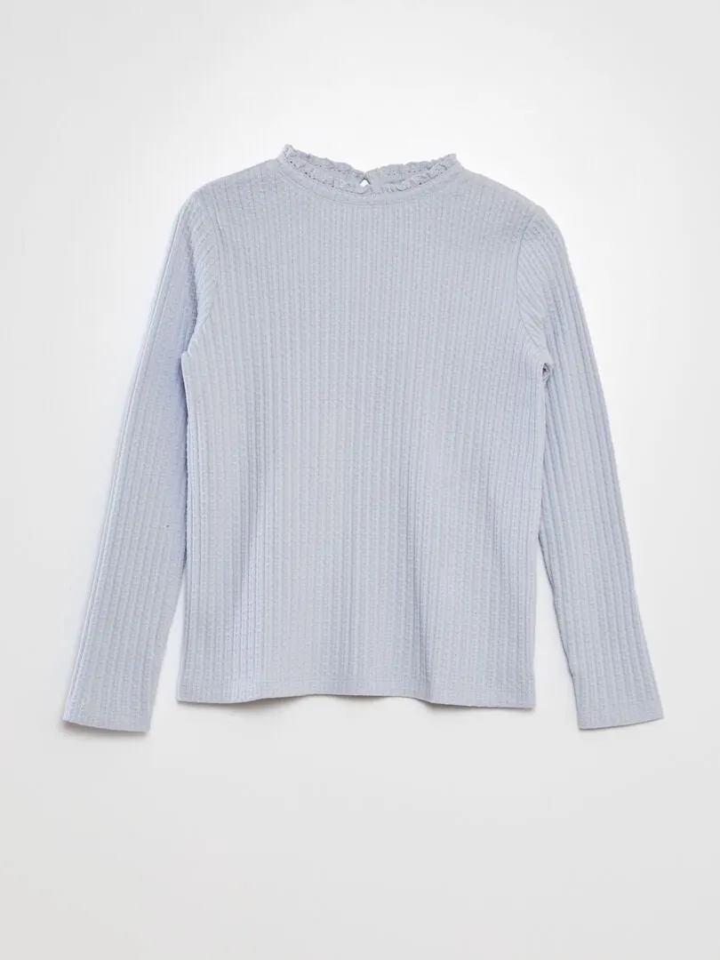 CAMISETA DE PUNTO POINTELLE  AZUL