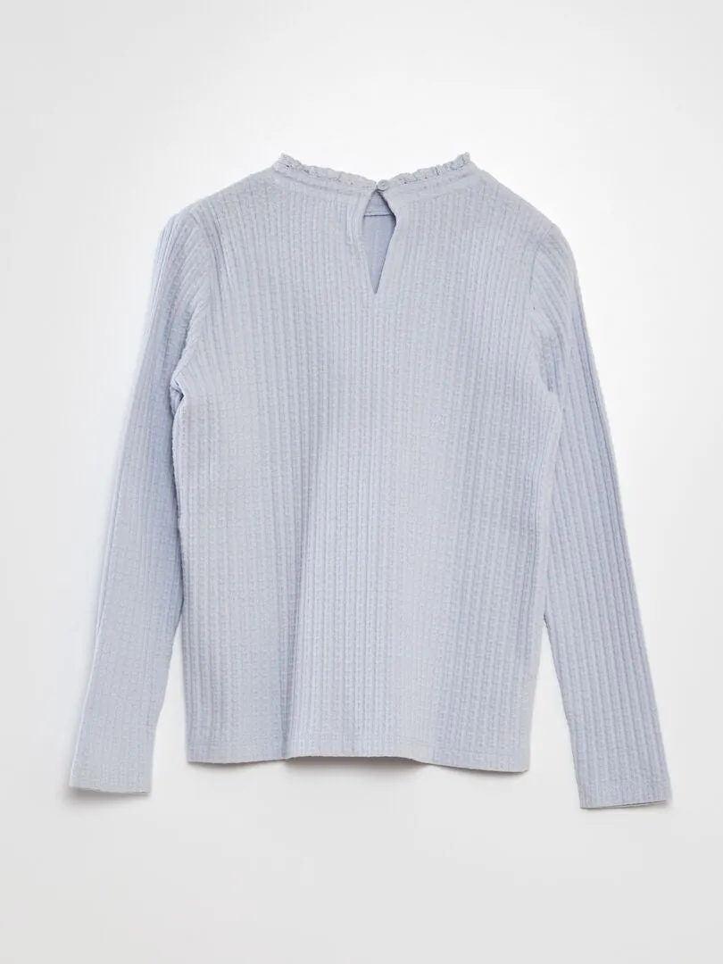 CAMISETA DE PUNTO POINTELLE  AZUL