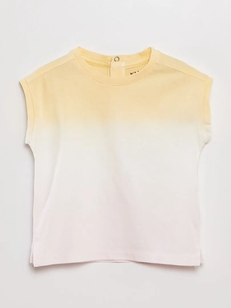 CAMISETA DE PUNTO TIEDYE  AMARILLO