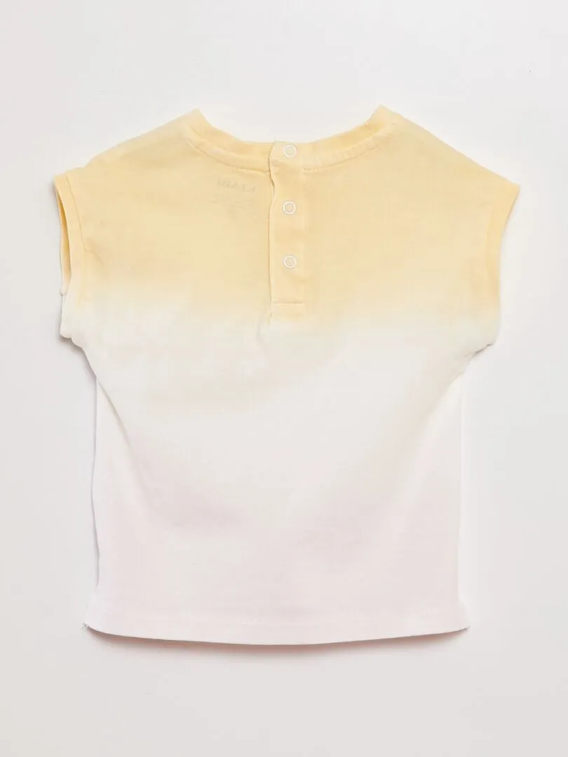CAMISETA DE PUNTO TIEDYE  AMARILLO