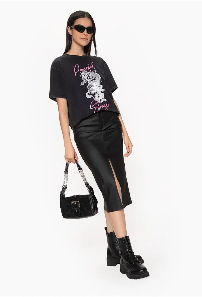 Camiseta estampada oversize para mujer