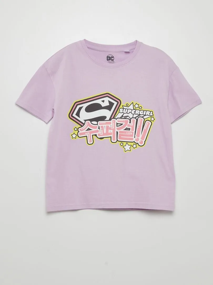CAMISETA ESTAMPADA 'SUPERGIRL'  PURPURA