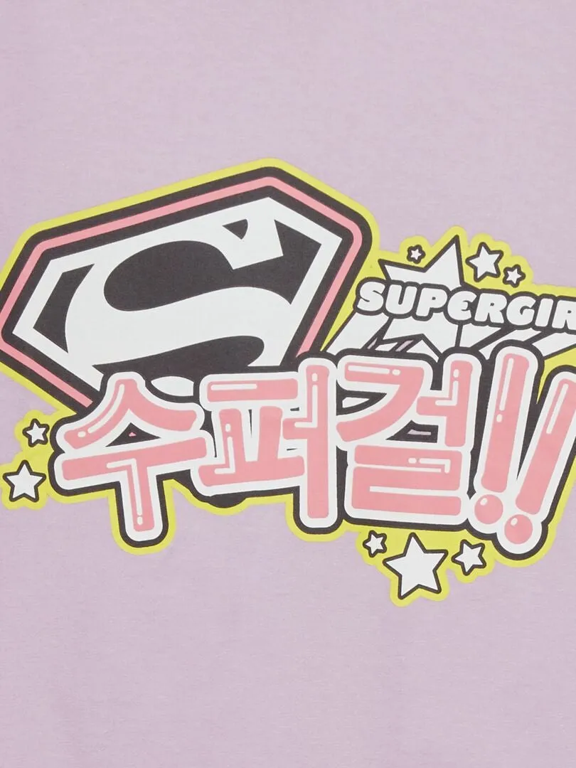 CAMISETA ESTAMPADA 'SUPERGIRL'  PURPURA