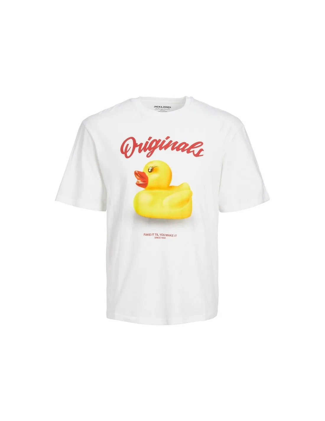 CAMISETA JACK & JONES BLANCA ESTAMPADO FRONTAL  ECOOL