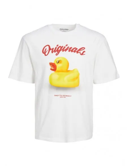 CAMISETA JACK & JONES BLANCA ESTAMPADO FRONTAL  ECOOL