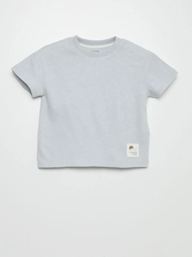 CAMISETA LIGERA DE MEZCLA DE LINO  GRIS