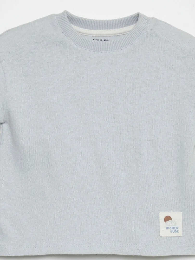 CAMISETA LIGERA DE MEZCLA DE LINO  GRIS