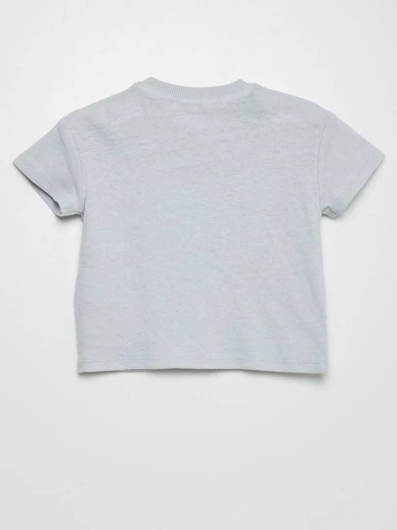 CAMISETA LIGERA DE MEZCLA DE LINO  GRIS