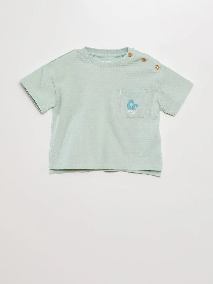 CAMISETA OVERSIZE TEJIDO FANTASíA  AZUL