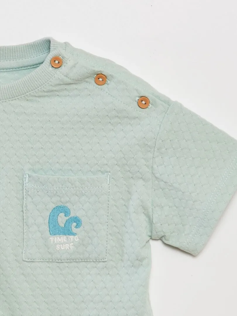 CAMISETA OVERSIZE TEJIDO FANTASíA  AZUL