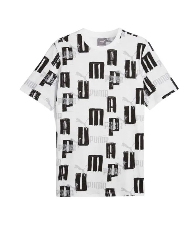 Camiseta Puma Essentials+ Logo LAB Hombre Blanco