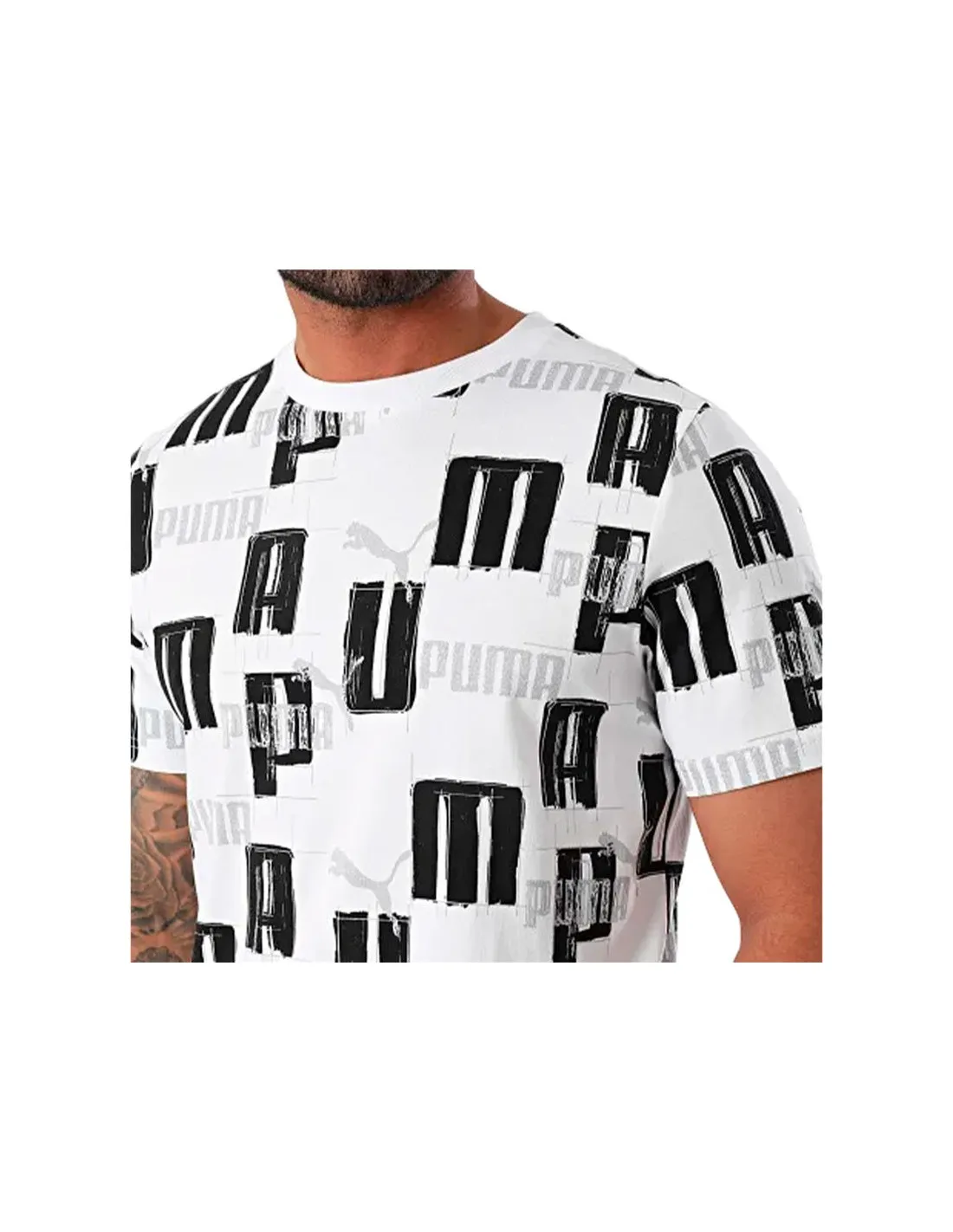 Camiseta Puma Essentials+ Logo LAB Hombre Blanco