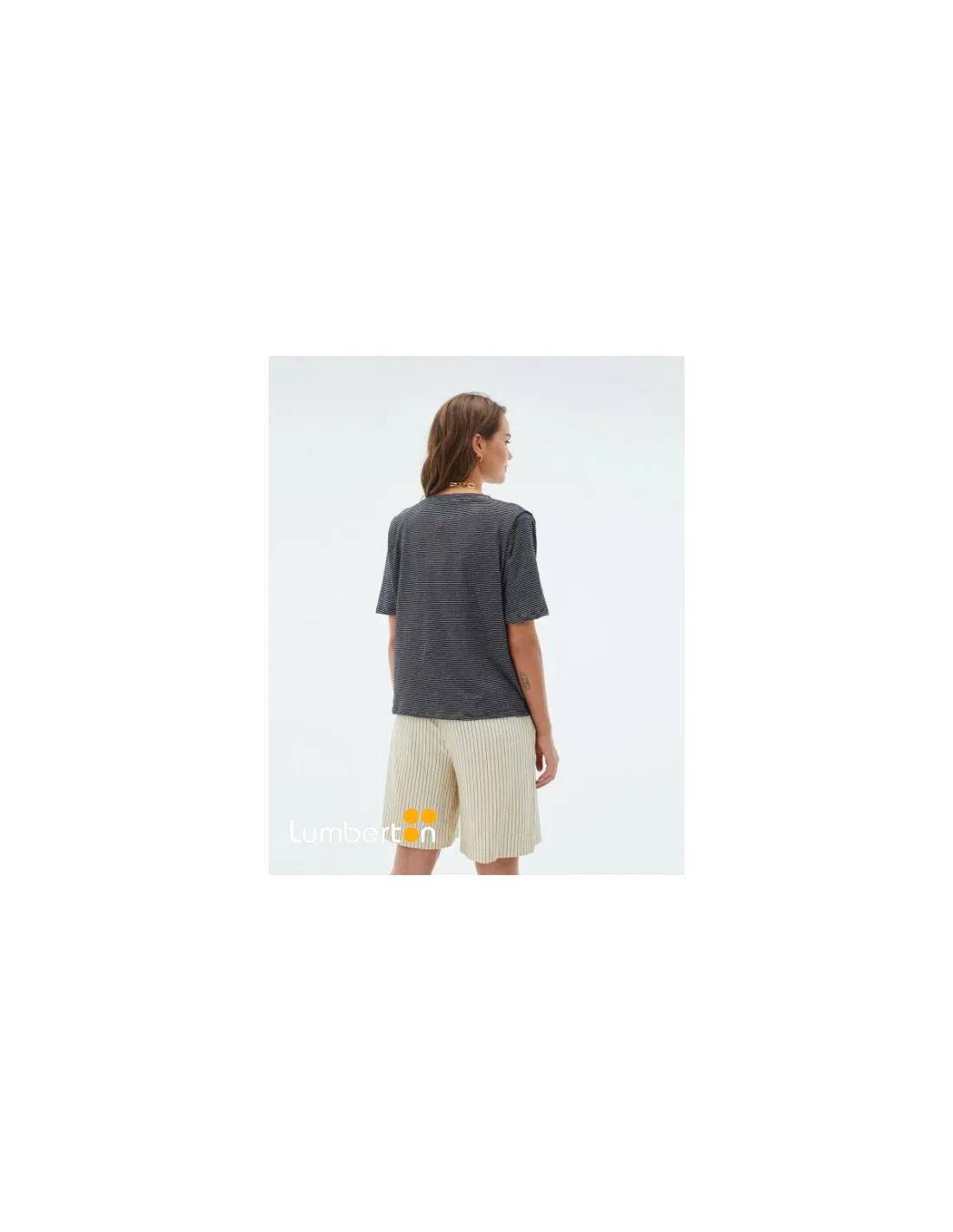 Camiseta SYSTEMACTION M/C Hombreras Negra Rayas Blan. CT326