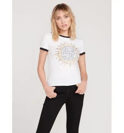 Camiseta VOLCOM GO FASTER RINGER (blanca) Mujer