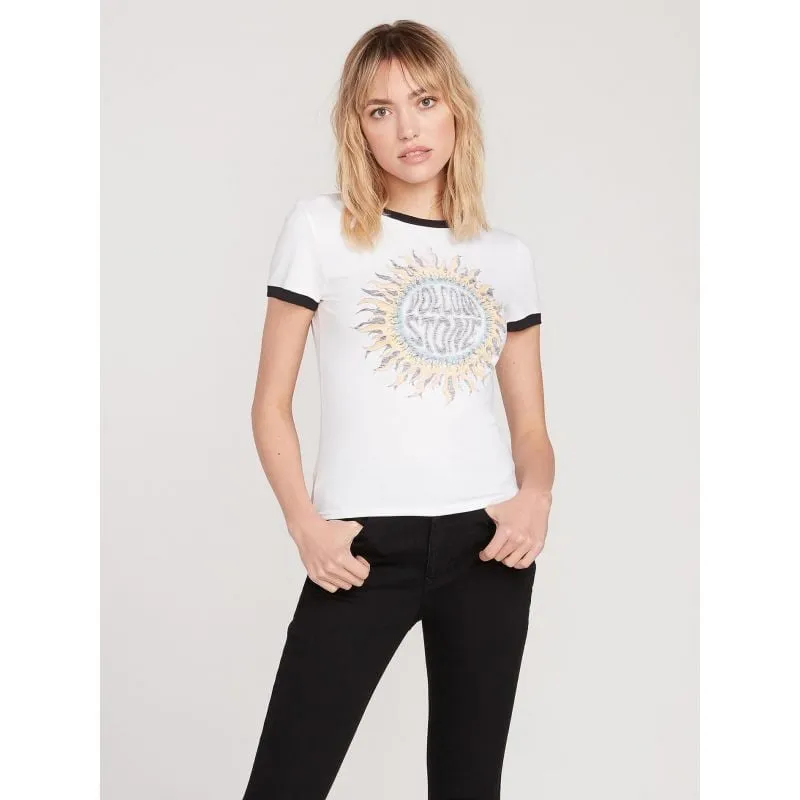 Camiseta VOLCOM GO FASTER RINGER (blanca) Mujer