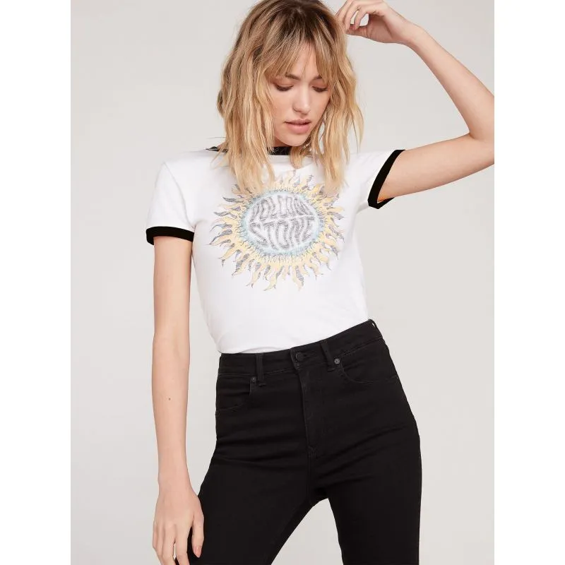 Camiseta VOLCOM GO FASTER RINGER (blanca) Mujer