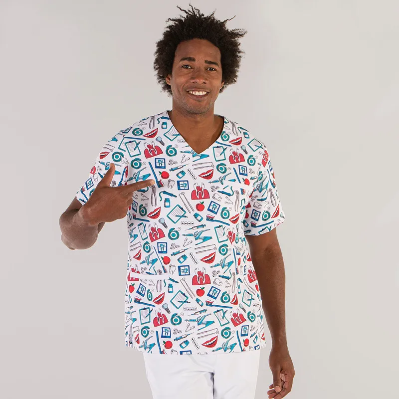 CAMISOLA SANIDAD UNISEX ADA CON ESTAMPADO SONRISA  GARY'S