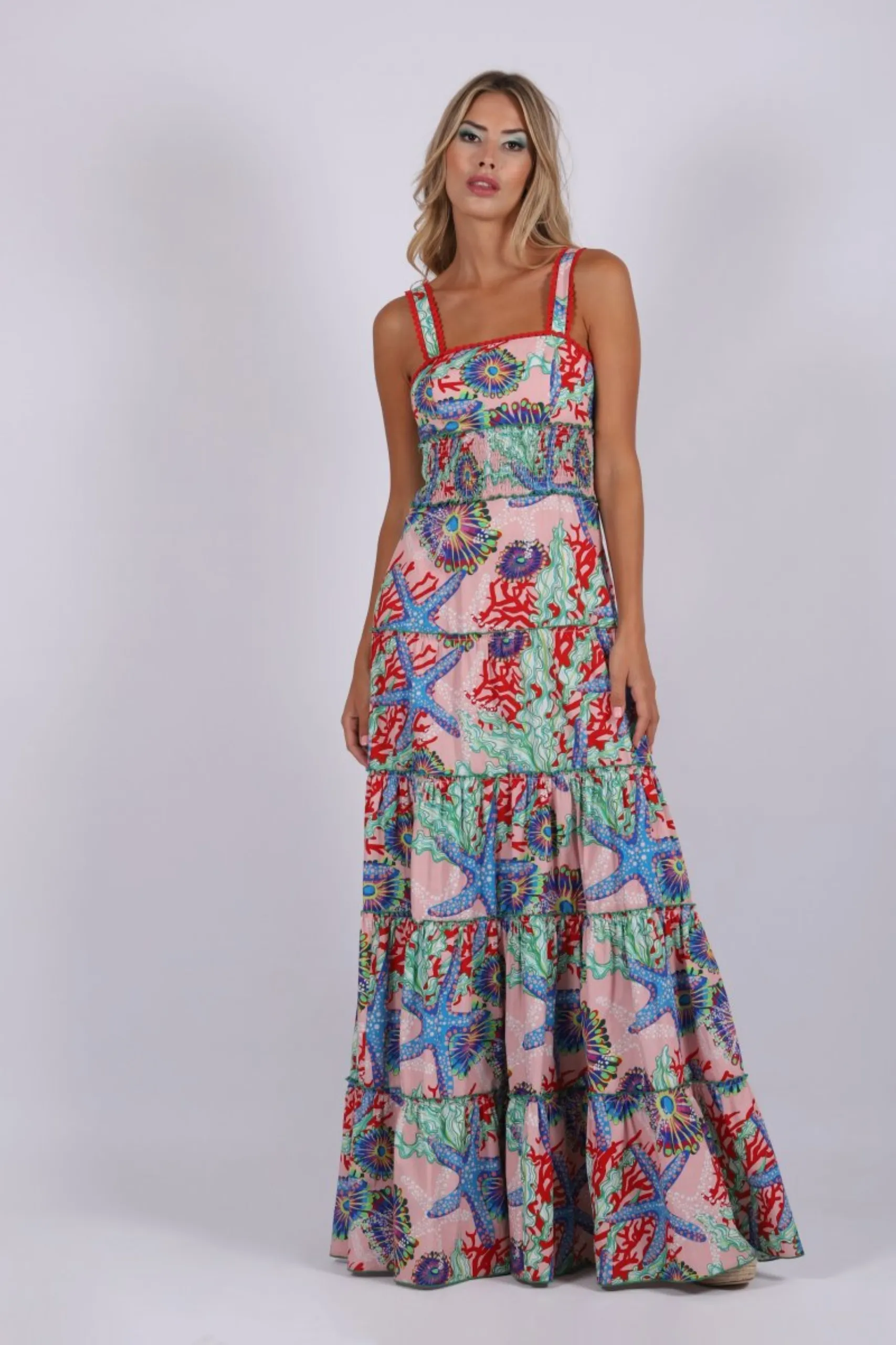 CARMEN HORNEROS VESTIDO LARGO ESTAMPADO
