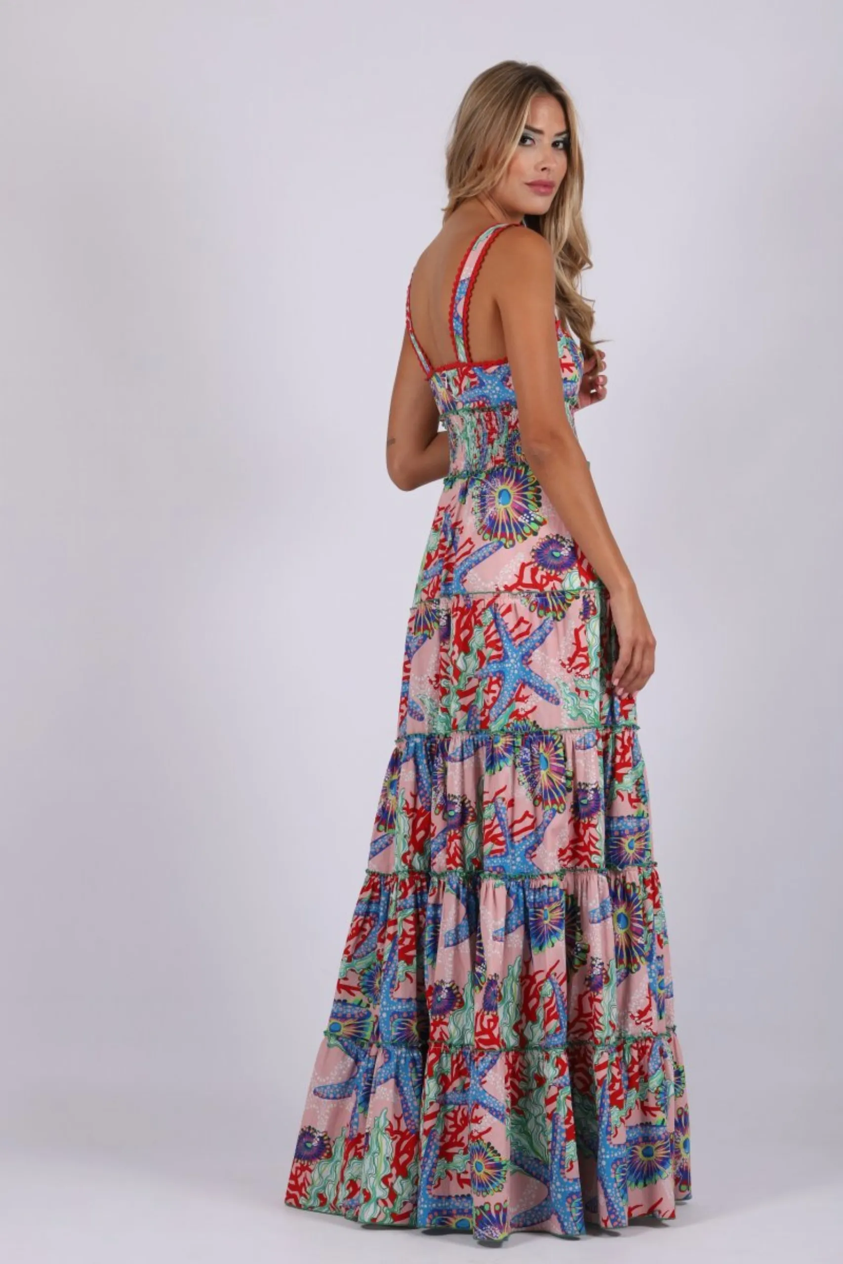 CARMEN HORNEROS VESTIDO LARGO ESTAMPADO