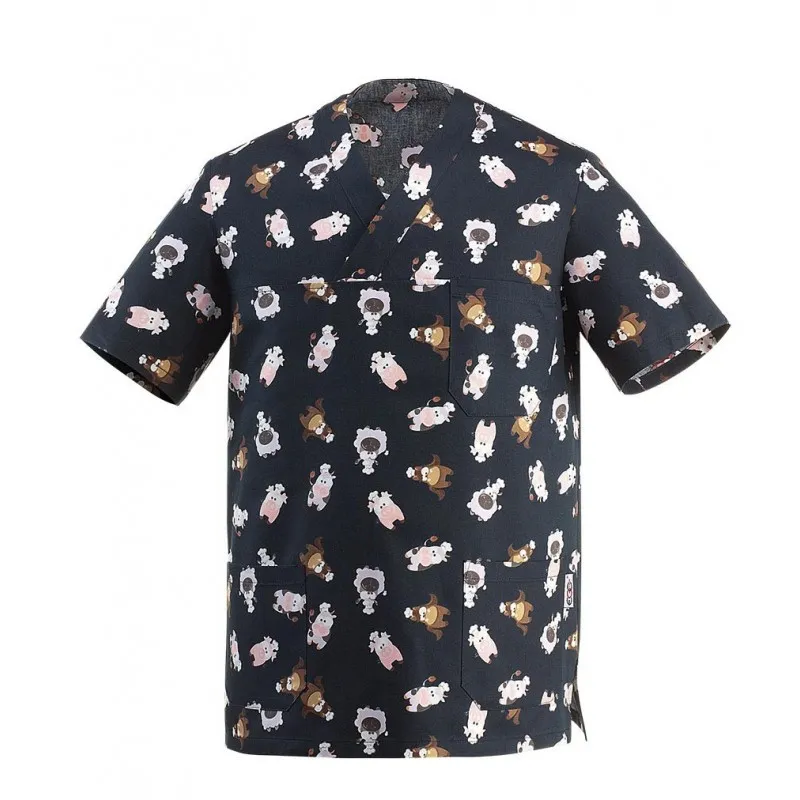 Casaca veterinario estampada vaquitas