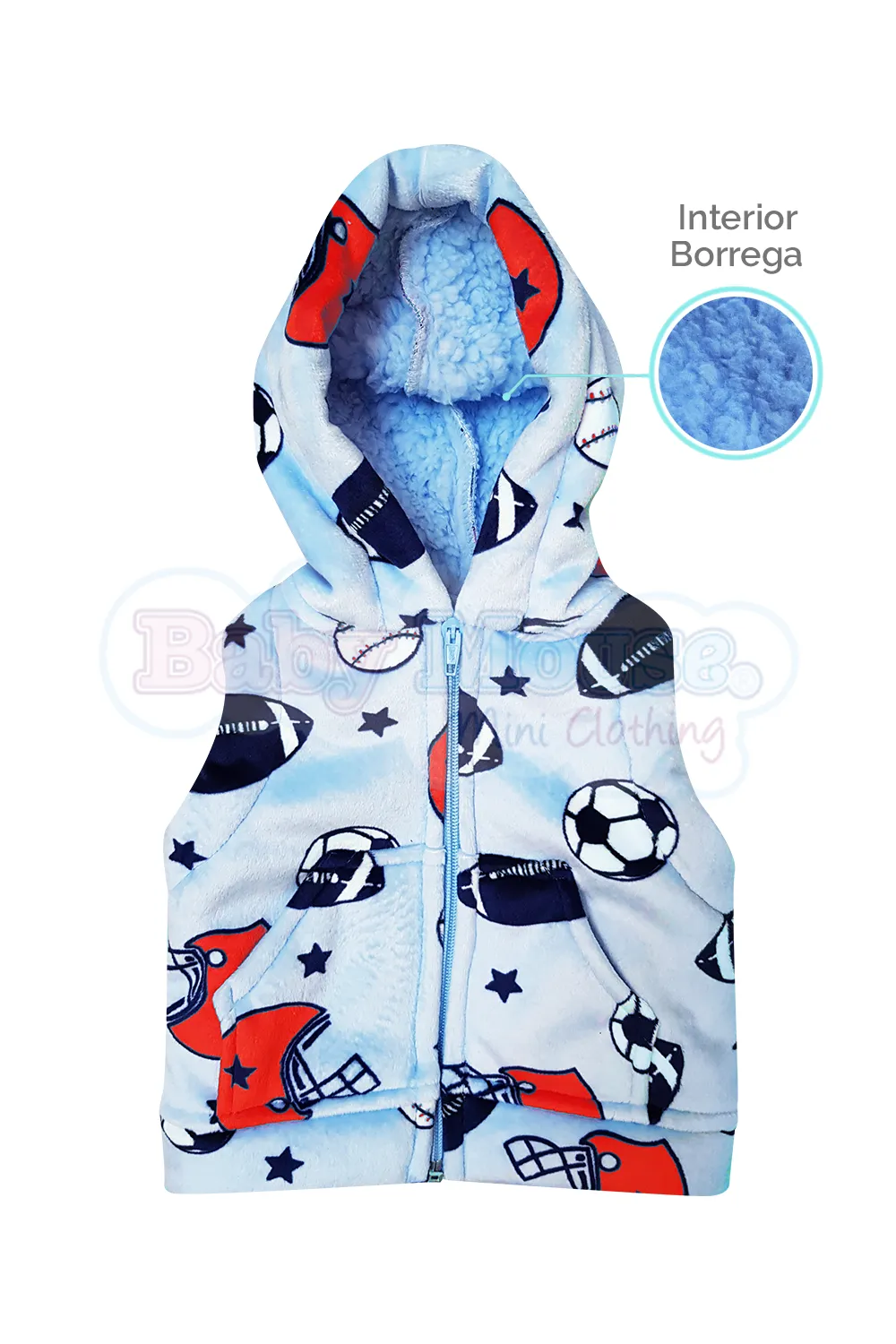 CHALECO BEBé FLANEL  BALONES