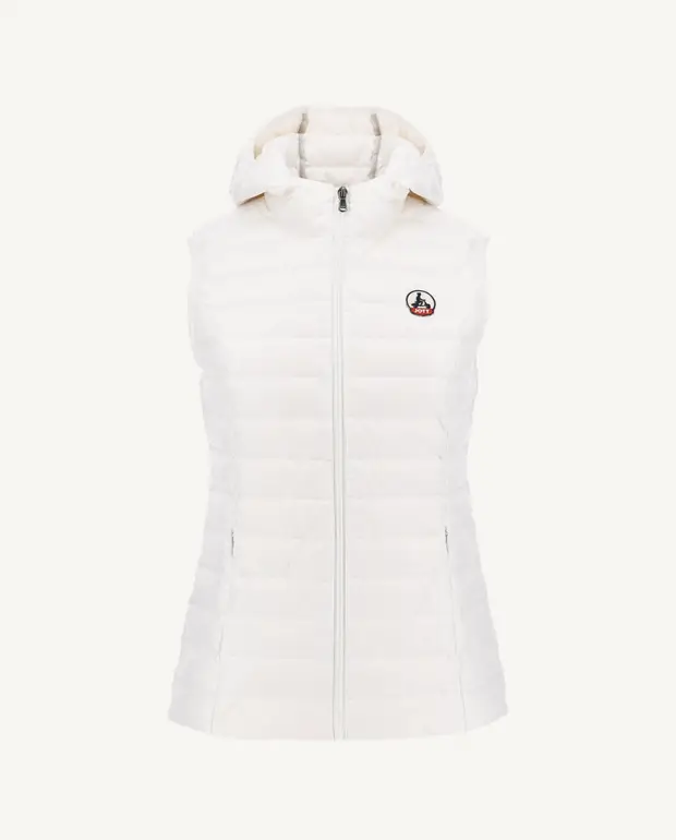 Chaleco con capucha Jott Mujer plumón ligera sin mangas Noir Mali P000WDOW03 – 901 Blanc Justoverthetop blanco
