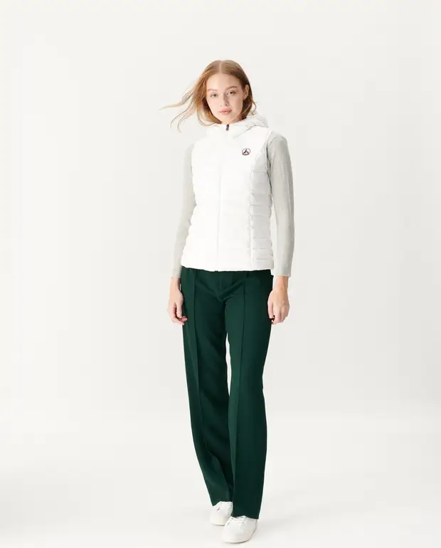 Chaleco con capucha Jott Mujer plumón ligera sin mangas Noir Mali P000WDOW03 – 901 Blanc Justoverthetop blanco