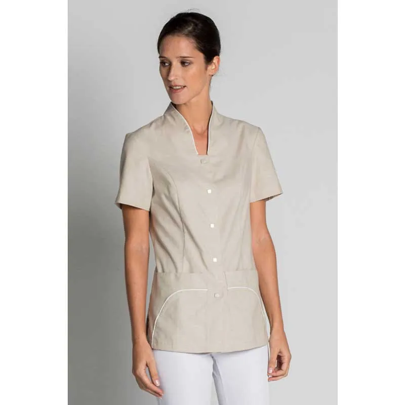 CHAQUETA BEIGE ESCOTE ALTO DE MANGA CORTA  DYNEKE