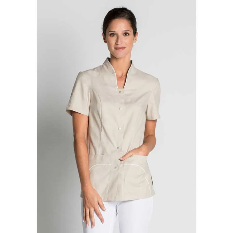 CHAQUETA BEIGE ESCOTE ALTO DE MANGA CORTA  DYNEKE