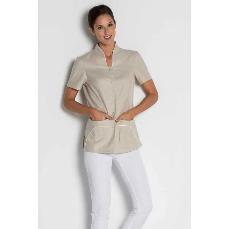 CHAQUETA BEIGE ESCOTE ALTO DE MANGA CORTA  DYNEKE