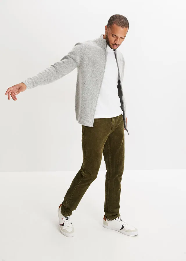 Chaqueta de punto con cuello alto Gris jaspeado