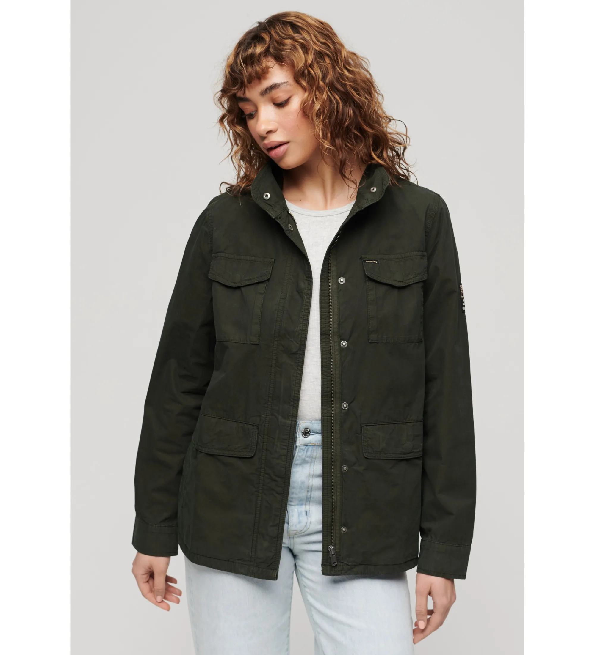 Chaqueta militar adornada St Tropez M65 verde