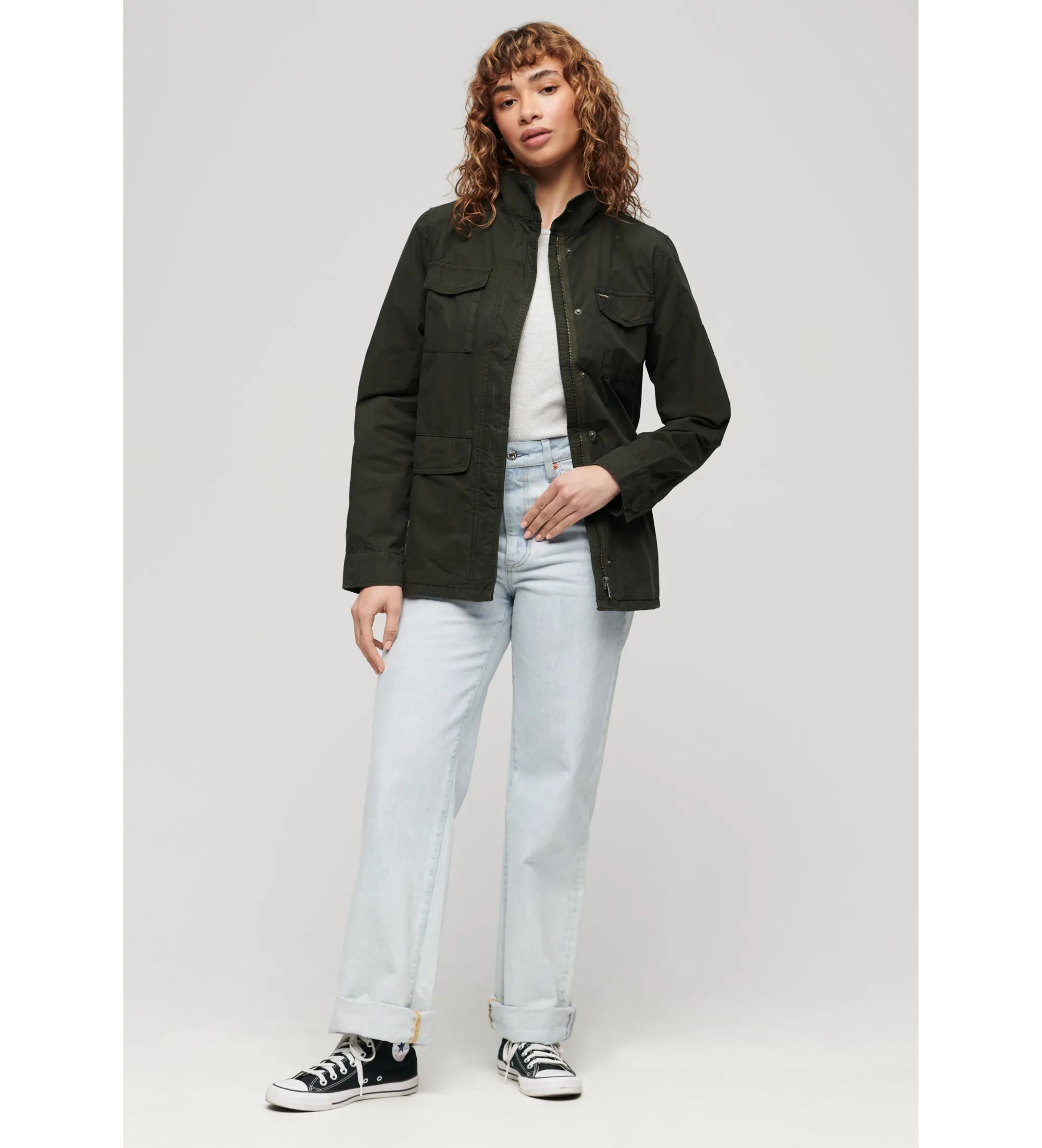 Chaqueta militar adornada St Tropez M65 verde