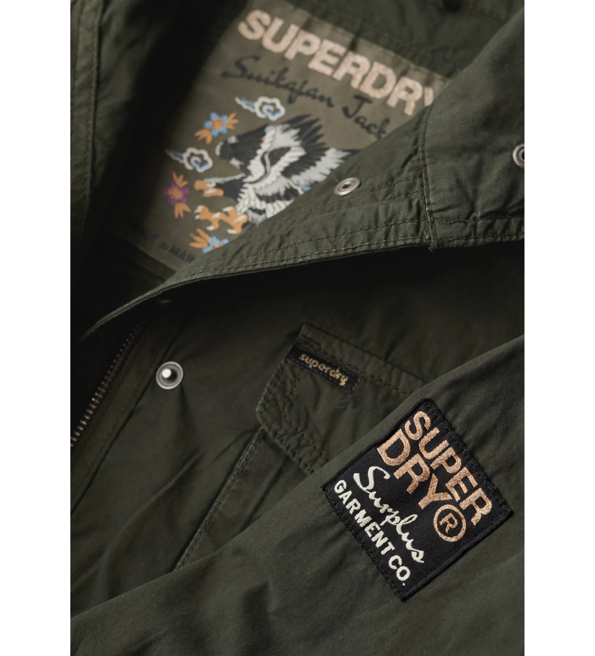 Chaqueta militar adornada St Tropez M65 verde