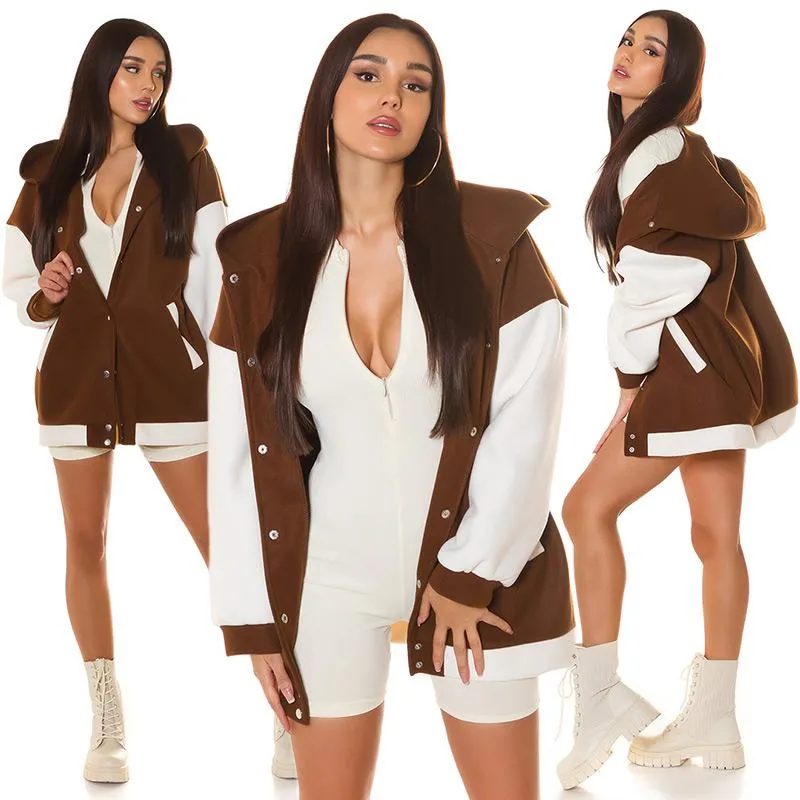 Chaqueta oversize colegial chic bicolor