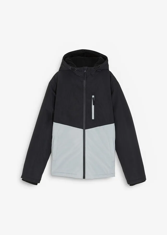 Chaquetón Negro/gris plata