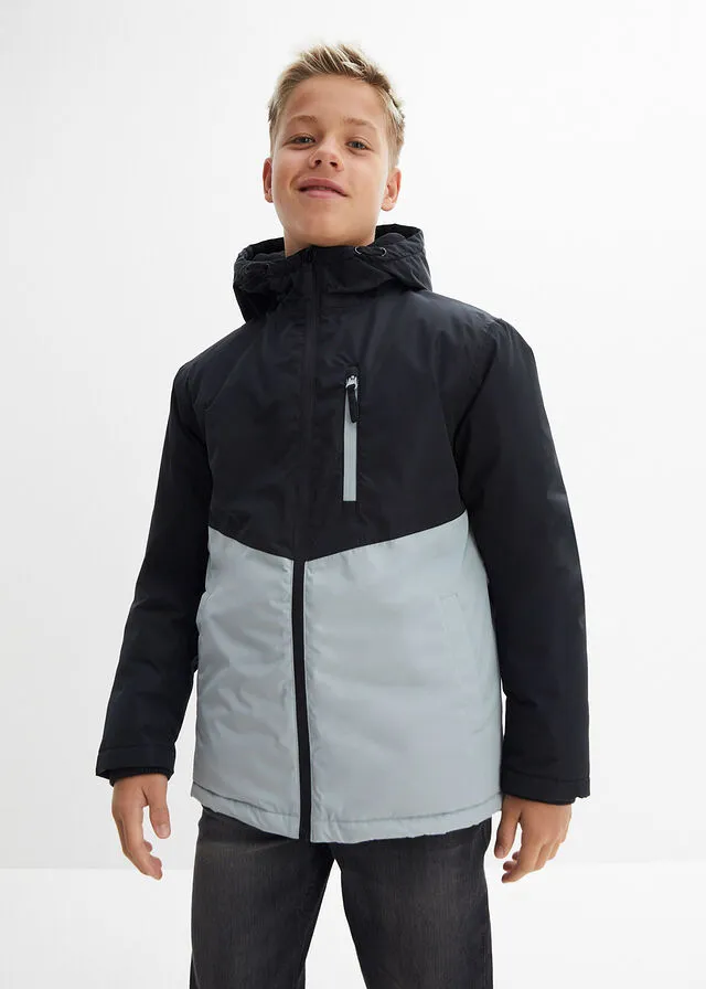 Chaquetón Negro/gris plata