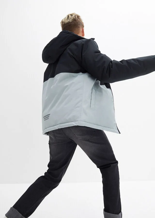 Chaquetón Negro/gris plata