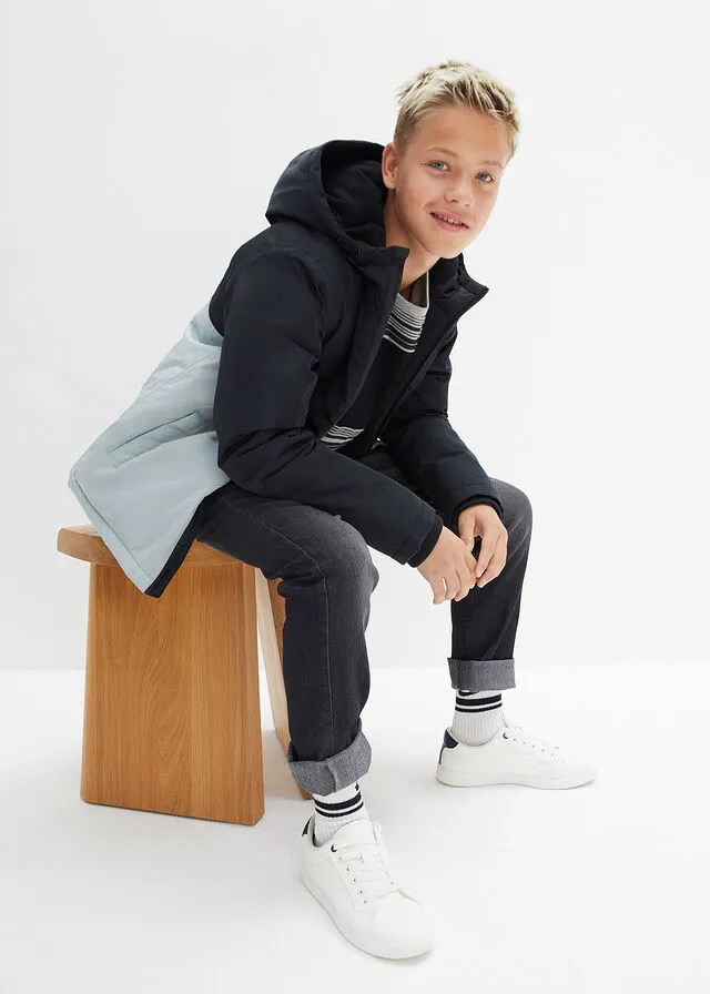 Chaquetón Negro/gris plata