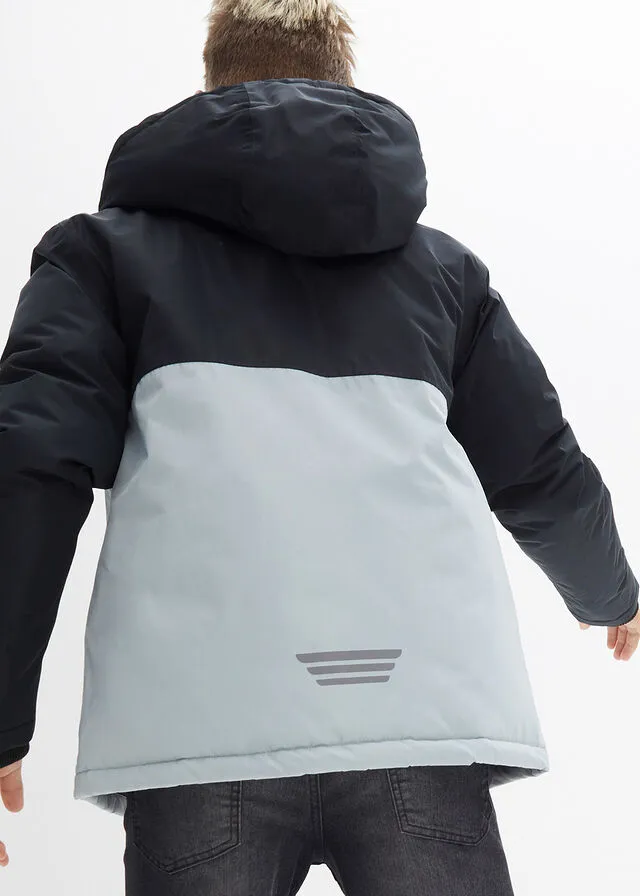 Chaquetón Negro/gris plata