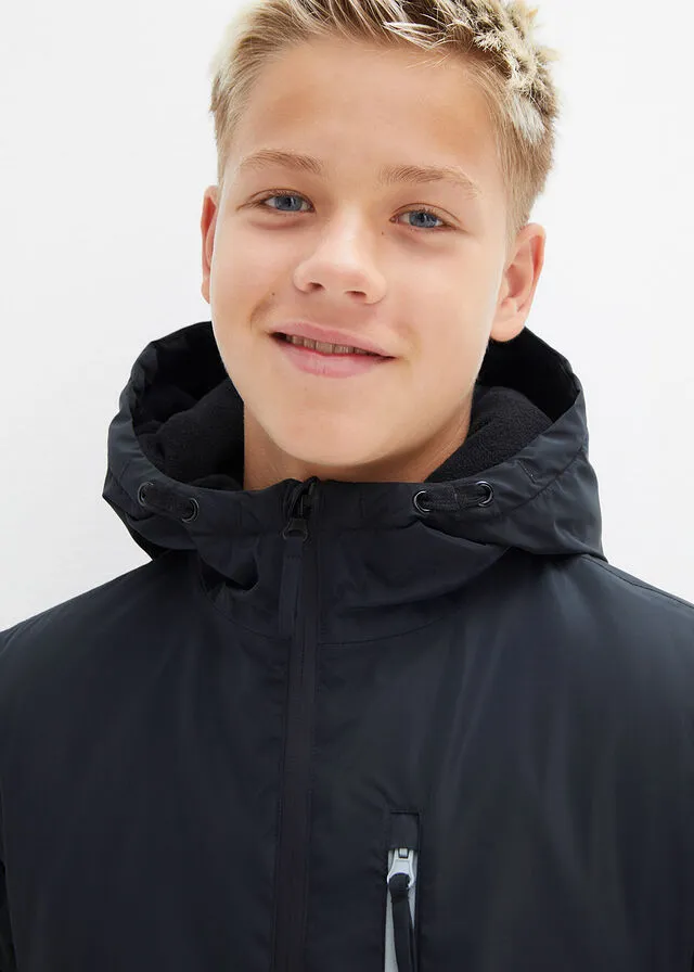 Chaquetón Negro/gris plata