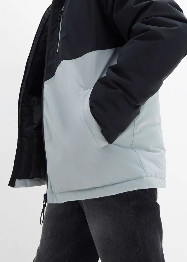 Chaquetón Negro/gris plata