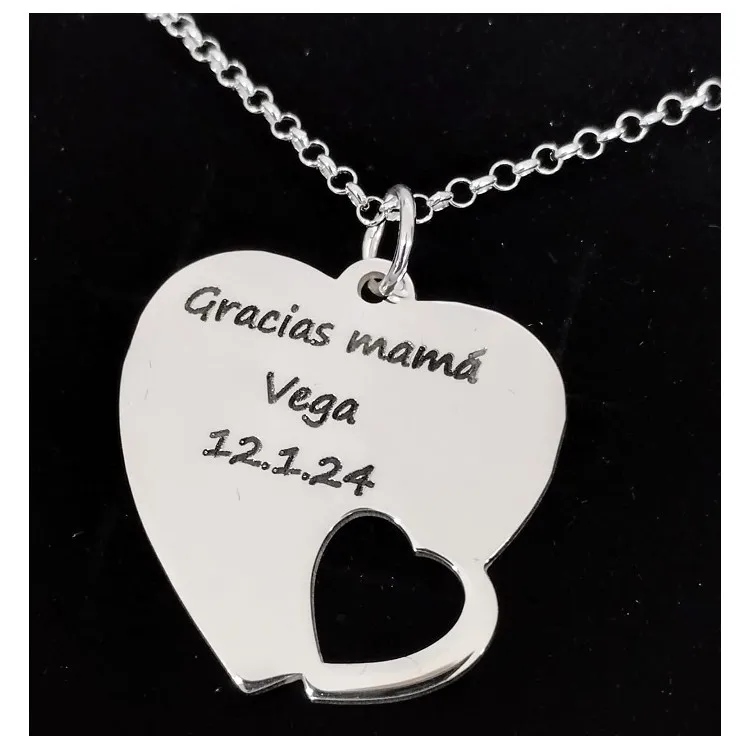 Colgantes corazones POR ENCARGO con su diseño en plata de ley y personalizados