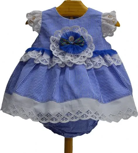 CONJUNTO 3 PIEZAS DE FOQUE. VICHY AZULóN. PV