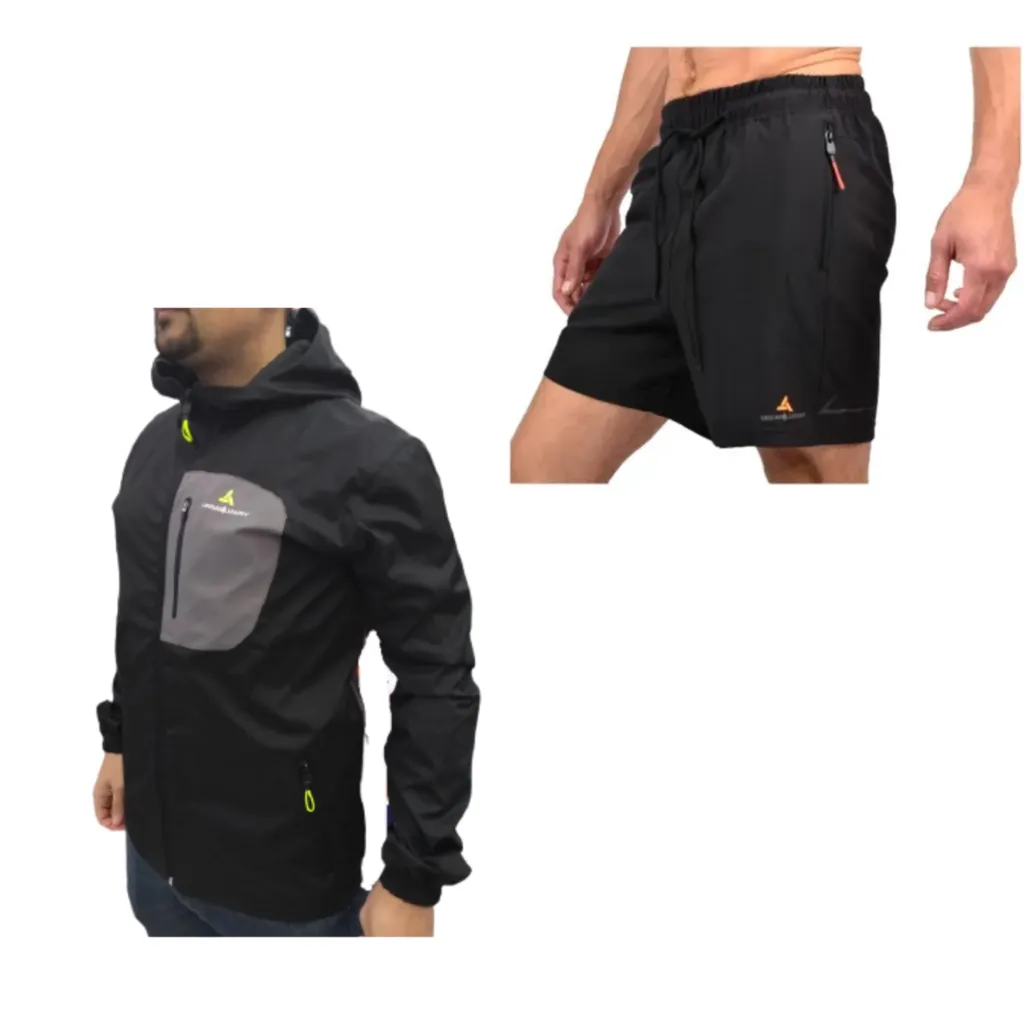 Conjunto Campera Lluvia Hombre+ Short Microfibra Deportivo