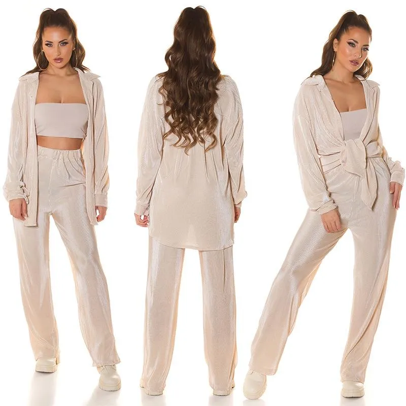 Conjunto casual relax beige