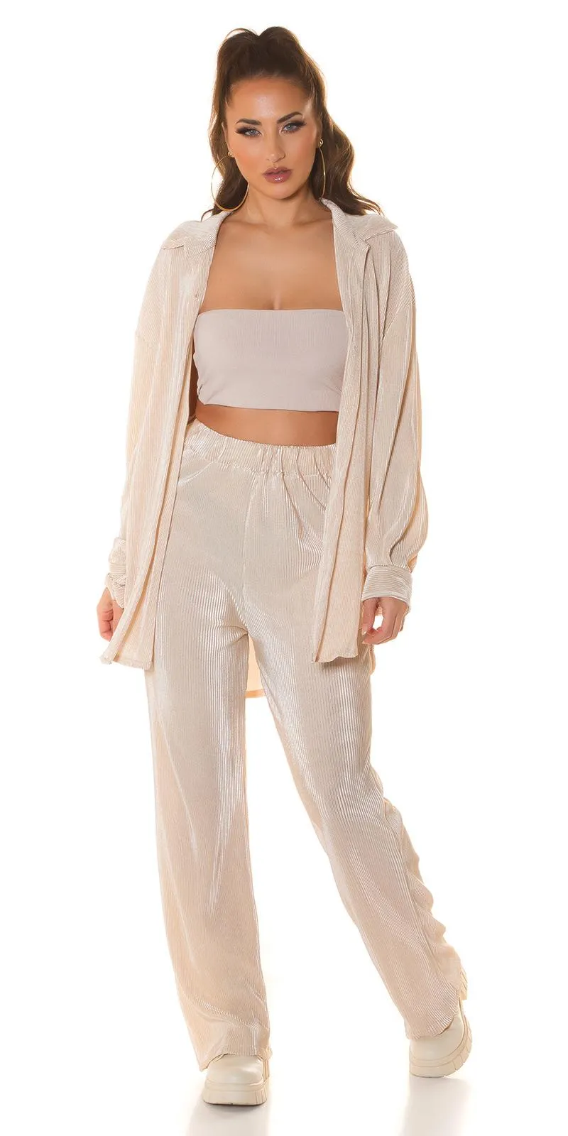 Conjunto casual relax beige