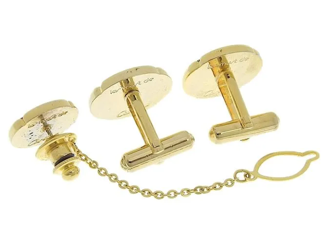 Conjunto de Gemelos Cartier Negro y Oro Dorado 