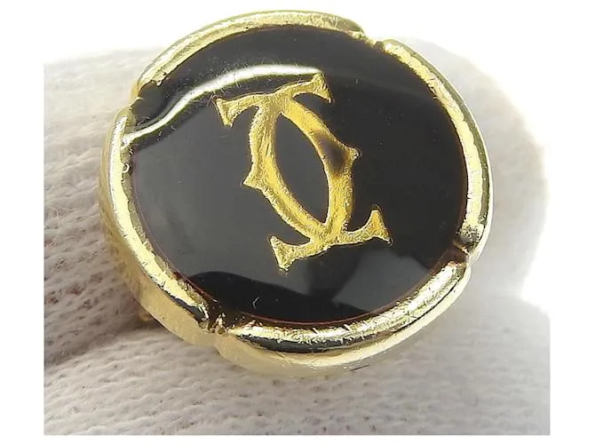 Conjunto de Gemelos Cartier Negro y Oro Dorado 