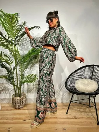 Conjunto Satinado Cachemires BALLORY Verde